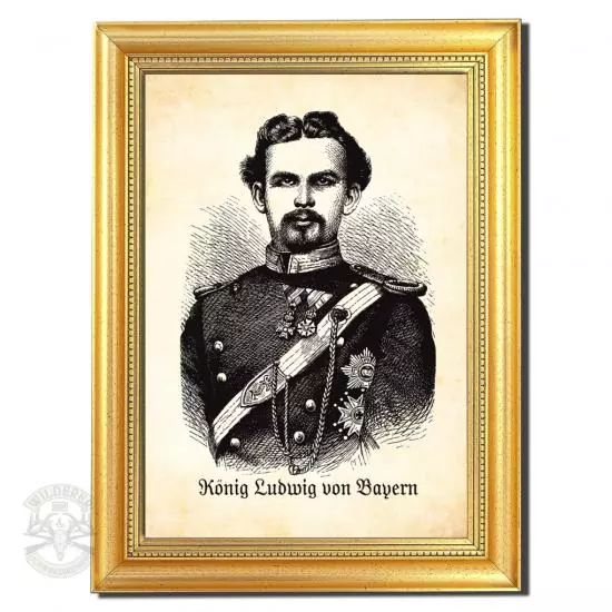 Hochqualitativer Kunst Druck König Ludwig II, von Bayern Paradeuniform