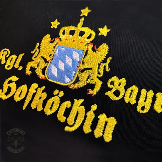 Preview: EDLE KOCHSCHÜRZE BESTICKT - KÖNIGLICH BOARISCHE HOFKÖCHIN