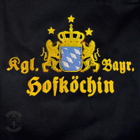 Preview: EDLE KOCHSCHÜRZE BESTICKT - KÖNIGLICH BOARISCHE HOFKÖCHIN