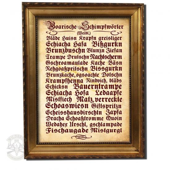 Preview: Druck 2er Set: Bayerische Schimpfwörter für Frauen und Männer