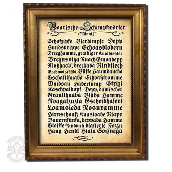 Preview: Druck 2er Set: Bayerische Schimpfwörter für Frauen und Männer