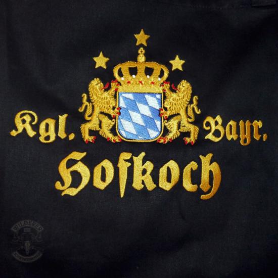 Preview: EDLE KOCHSCHÜRZE BESTICKT - KÖNIGLICH BOARISCHER HOFKOCH -