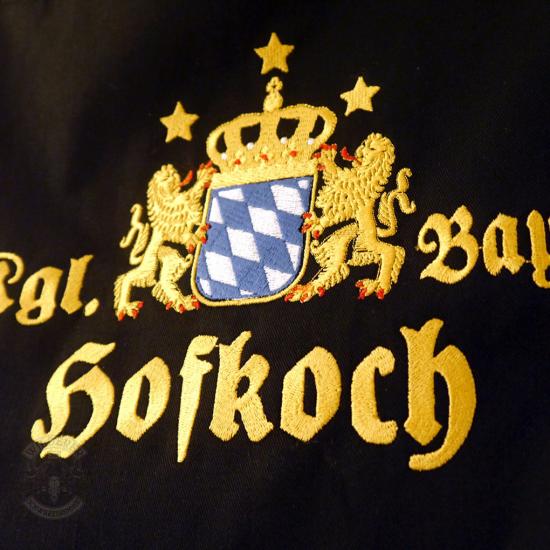 Preview: EDLE KOCHSCHÜRZE BESTICKT - KÖNIGLICH BOARISCHER HOFKOCH -