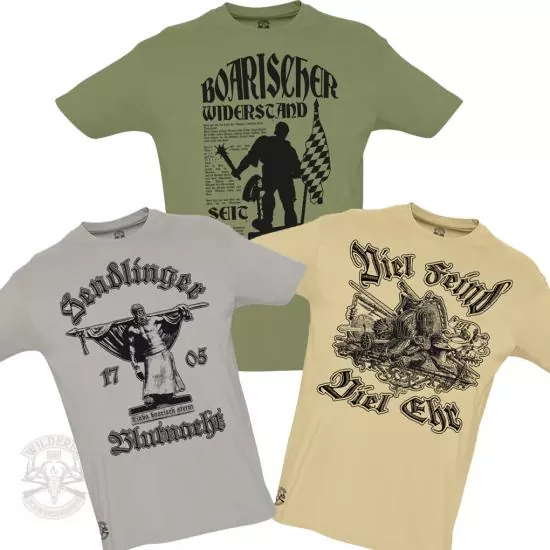 3 T-Shirts - Boarischer Widerstand - Sendlinger Blutnacht - Viel Feind viel Ehr