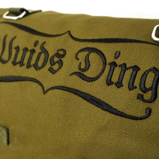 Preview: LEINENTASCHE BESTICKT - WUIDS DING - OLIV/KAKI