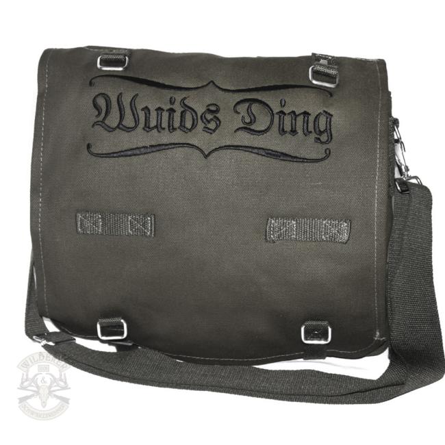 LEINENTASCHE BESTICKT - WUIDS DING - ANTHRAZIT/GRAU