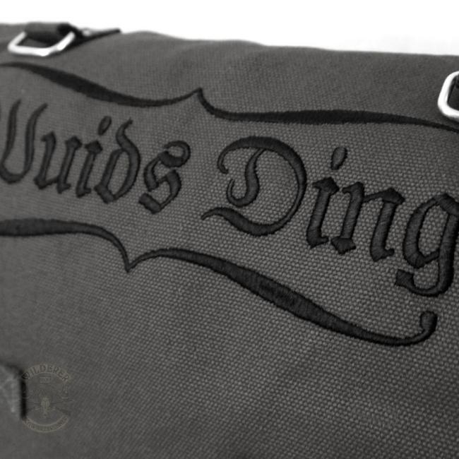 LEINENTASCHE BESTICKT - WUIDS DING - ANTHRAZIT/GRAU